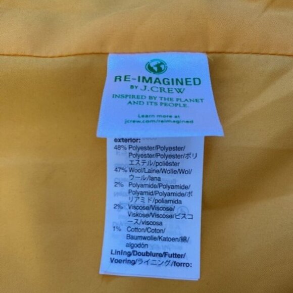 J.CREW Ochre Mustard Yellow Wool Blend City Coat Jacket Sz 4 - Picture 14 of 15